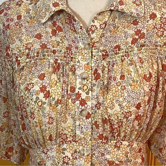 Free People Bonnie Smocked Mini Dress Sz-S - Picture 9 of 11